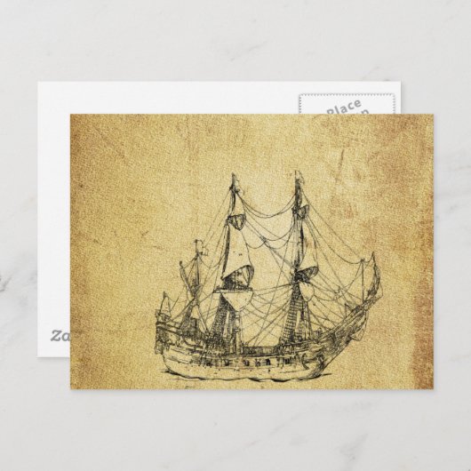 ヴィンテージ航海の階級の古代船 ポストカード (正面/裏面)