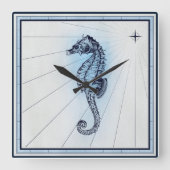 ヴィンテージ航海の魅力的乗馬 スクエア壁時計 (正面)