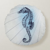 ヴィンテージ航海の魅力的乗馬 ラウンドクッション (正面)