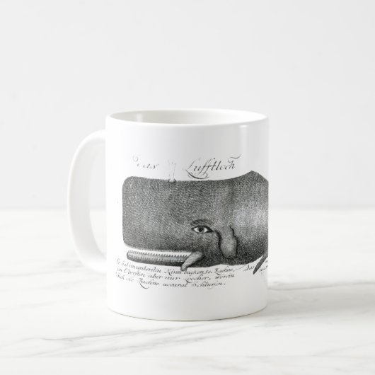 ヴィンテージ航海の·スクリムシャ·ホエール·ヒップスター コーヒーマグカップ (正面左)