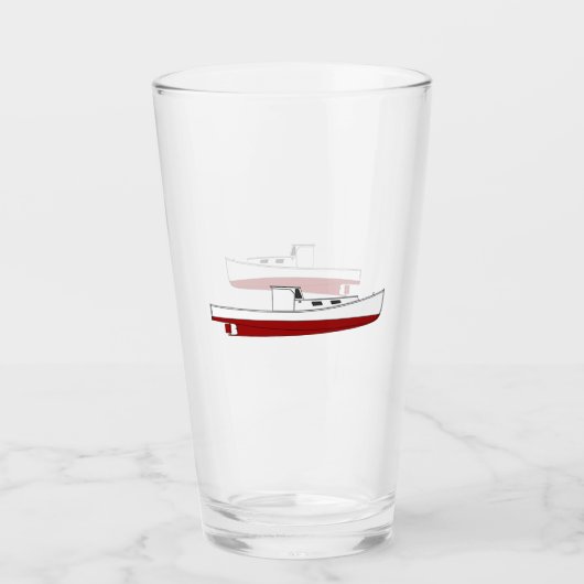 ヴィンテージ航海の – ダウネストメインロブスターボート タンブラーグラス (正面)