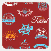 ヴィンテージ航海旅行バッジコレクション スクエアシール (正面)