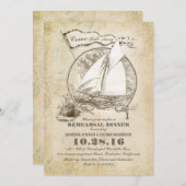 ヴィンテージ航海船のリハーサルディナー招待状 招待状 (正面/裏面)