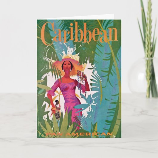 ヴィンテージ航空カリブの旅行はがき カード (正面)