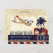 ヴィンテージ航空会社の旅行日付ポストカードの保存 案内ポストカード (正面/裏面)