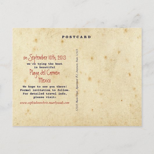 ヴィンテージ航空会社の旅行日付ポストカードの保存 案内ポストカード (裏面)