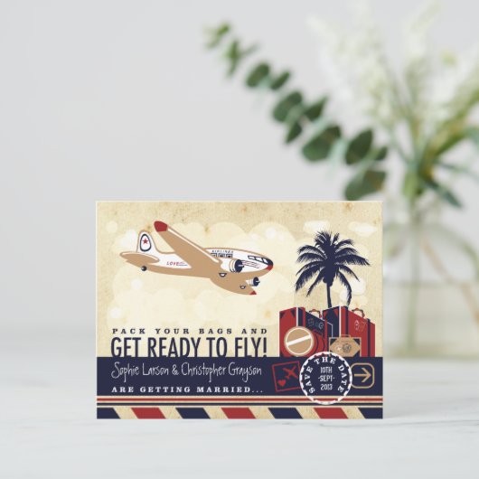 ヴィンテージ航空会社の旅行日付ポストカードの保存 案内ポストカード (スタンド正面)