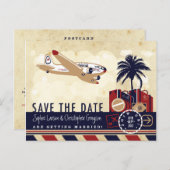 ヴィンテージ航空便はがき 案内ポストカード (正面/裏面)