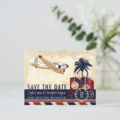 ヴィンテージ航空便はがき 案内ポストカード (スタンド正面)