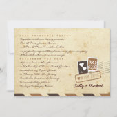 ヴィンテージ航空便ラブレターパーソナライズされたメモ 招待状 (正面)