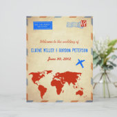 ヴィンテージ航空便結婚式 プログラムチラシ動揺して: (スタンド正面)