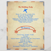 ヴィンテージ航空便結婚式 プログラムチラシ動揺して: (裏面)