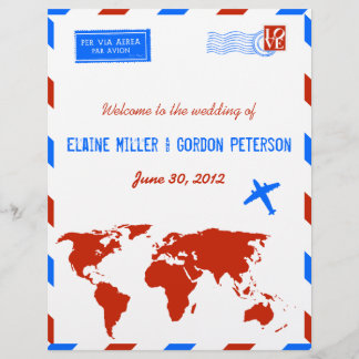 ヴィンテージ航空便結婚式 プログラムチラシ