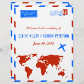 ヴィンテージ航空便結婚式 プログラムチラシ (正面/裏面)