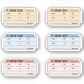 ヴィンテージ航空券ラベル 旅行計画用 Bujo プランナー シール (正面)