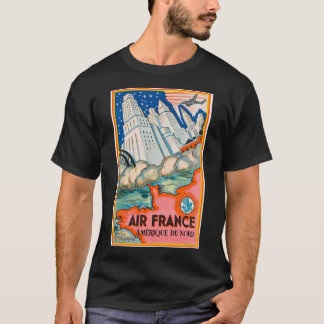 ヴィンテージ航空旅行ポスター Tシャツ