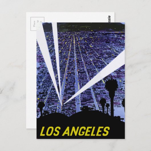 ヴィンテージ航空旅行ロサンゼルスはがき ポストカード (正面/裏面)