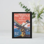 ヴィンテージ航空業務の募集 ポストカード (スタンド正面)