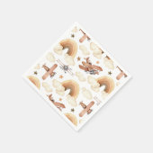 ヴィンテージ航空機の二面機の少年の誕生日パターン スタンダードカクテルナプキン (角)