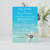 ヴィンテージ航空機の結婚式招待状 招待状 (スタンド正面)