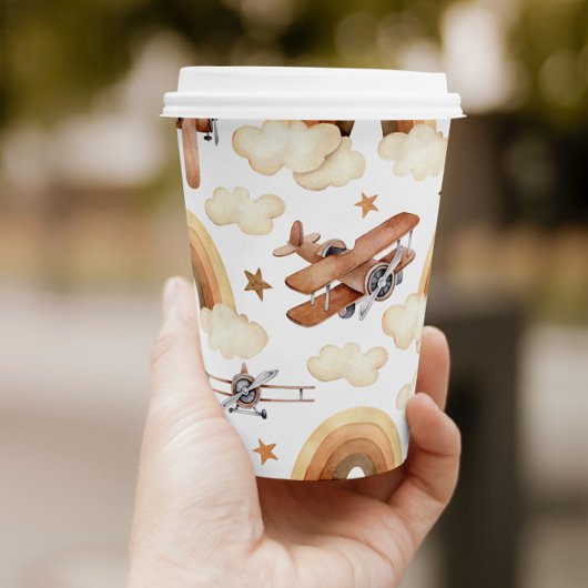 ヴィンテージ航空機バイプレーンボーイズバースデーパーティー 紙コップ