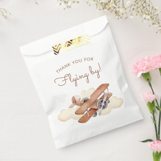 ヴィンテージ航空機バイプレーンボーイ誕生日 フェイバーバッグ (封をした状態)