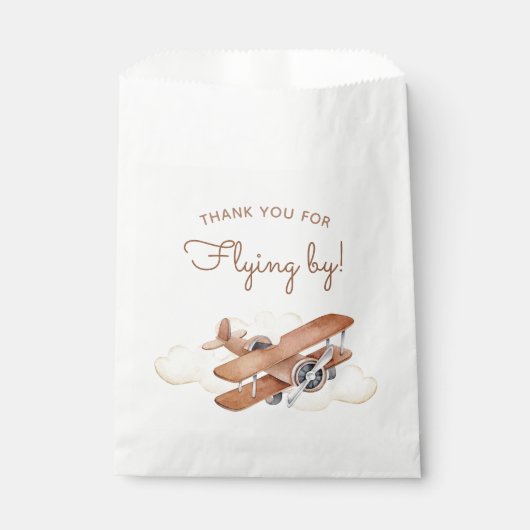 ヴィンテージ航空機バイプレーンボーイ誕生日 フェイバーバッグ (正面)