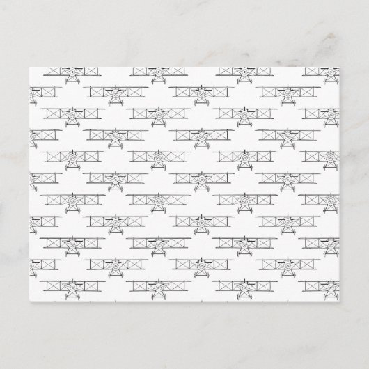 ヴィンテージ航空機パターン ポストカード (正面)