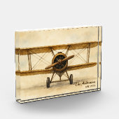 ヴィンテージ航空機名航空クール飛行士 フォトブロック (左)