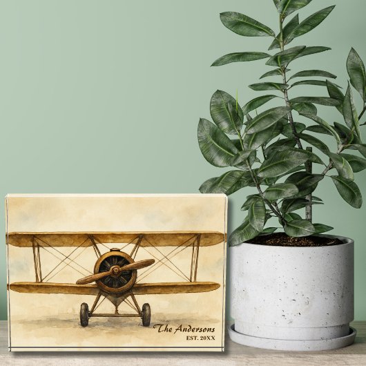 ヴィンテージ航空機名航空クール飛行士 フォトブロック