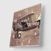 ヴィンテージ航空機壁時計 スクエア壁時計 (傾斜)