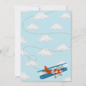 ヴィンテージ航空機最初のバースデーパーティ招待状 招待状 (裏面)