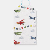 ヴィンテージ航空機最初の誕生日メッセージカード ギフトタグ (裏面)