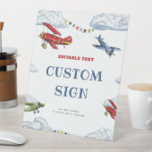 ヴィンテージ航空機最初の誕生日メッセージカード 台座サイン (インサイチュ)