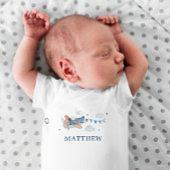 ヴィンテージ航空機水彩色ベビーボディスーツ ベビーボディスーツ