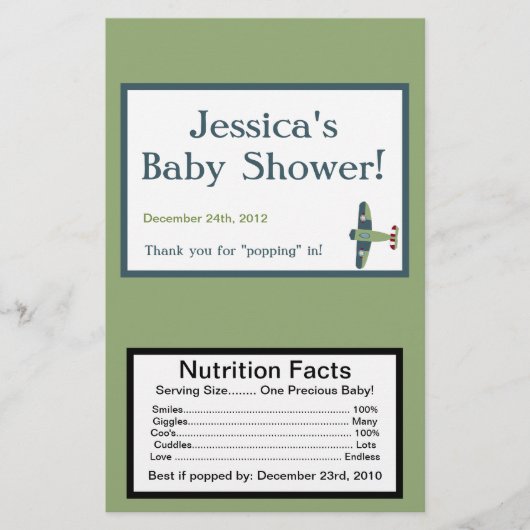 ヴィンテージ航空機用マイクロ波ポップコーンラッパー チラシ (正面)