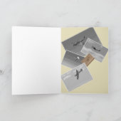 ヴィンテージ航空機用案内カード，パパ誕生日 カード (内部)