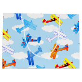 ヴィンテージ航空機空力飛行機航空パーティー ラージペーパーバッグ (裏面)