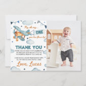 ヴィンテージ航空機第一誕生日サンキューカード サンキューカード (正面)