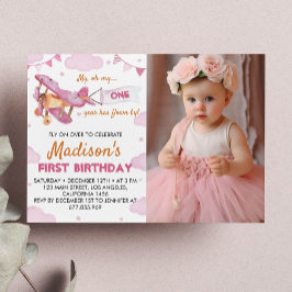 ヴィンテージ航空機第一誕生日招待状 招待状