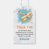 ヴィンテージ航空機第1誕生日パーティー ギフトタグ (正面)