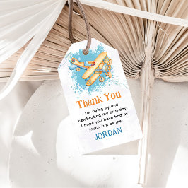 ヴィンテージ航空機第1誕生日パーティー ギフトタグ