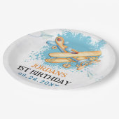 ヴィンテージ航空機第1誕生日パーティー ペーパープレート (アングル)