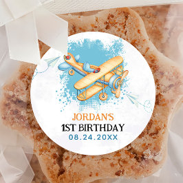 ヴィンテージ航空機第1誕生日パーティー ラウンドシール