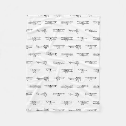 ヴィンテージ航空機航空主題のカスタム色 フリースブランケット (正面)