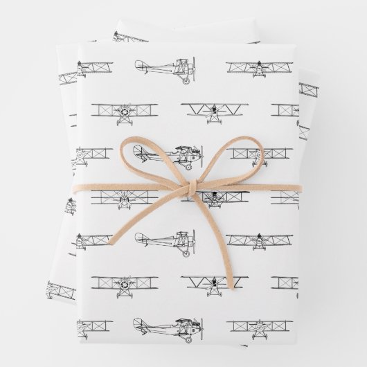 ヴィンテージ航空機航空主題のカスタム色 ラッピングペーパーシート (インサイチュ)