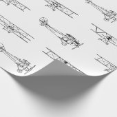 ヴィンテージ航空機航空主題のカスタム色 ラッピングペーパー (角)