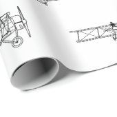 ヴィンテージ航空機航空主題のカスタム色 ラッピングペーパー (ロールコーナー)