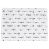 ヴィンテージ航空機航空主題のカスタム色 ラージペーパーバッグ (裏面)