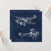 ヴィンテージ航空機芸術新聞文字&スクリプトスタイル カード (正面/裏面インサイチュ)